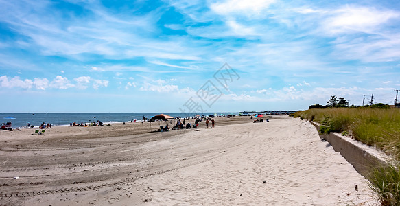 斯瑞波罗海滩暴风鸟岛的海滩观景背景图片