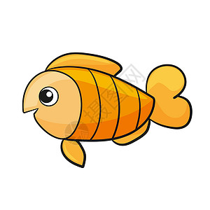 矢量金鱼矢量水族馆鱼类插图 您设计的多彩卡通鱼图标背景
