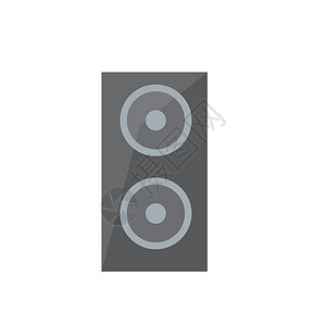 高端图标灰度喇叭 hi-fi或高档声音扬声器或音频监视器图标背景