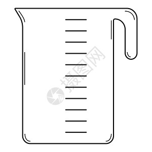 手画厨房计量杯 测量成分量的工具 Doodle 风格 矢量背景图片
