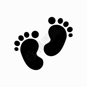 儿童脚儿童足迹标志图标 托德勒赤脚符号 婴儿第一步 图形设计元素 (掌声)插画