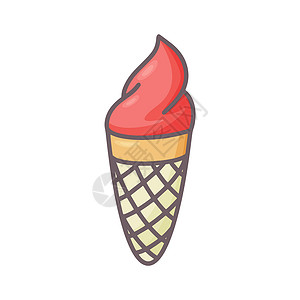 风格中的冰淇淋 单向矢量插图背景图片