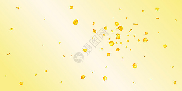 泰铢硬币掉落 新鲜散落的泰铢硬币 泰国钱 公平的头奖 财富或成功的概念 矢量图插画