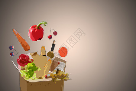 货物装在纸板盒里 装有食物的盒子里背景图片