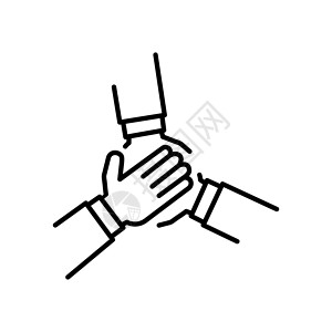 三只手相互支持 团队合作的概念 图标矢量背景图片
