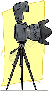 卡通数码相机 三脚架上有大镜头背景图片
