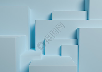 浅色 粉彩 淡蓝色 3D 渲染产品展示台或支架简单 最小 抽象 不对称背景或墙纸 用于产品摄影或广告城市剪影背景图片