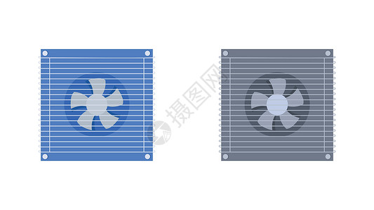 空调格栅白色背景的电扇或通风矢量插图刀片艺术呼吸机扇子温度鼓风机窗户女孩金属格栅插画