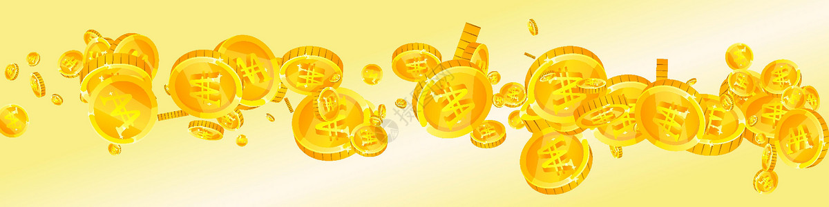 韩元硬币掉落 迷人的散落的 WON 硬币 韩国钱 创意大奖 财富或成功的概念 矢量图背景图片
