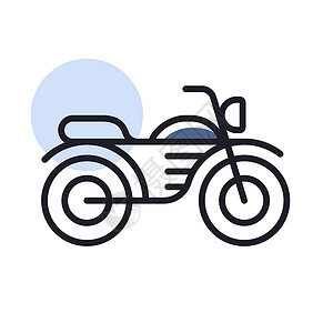 摩托车平面矢量图标设计隔离驾驶运动发动机菜刀引擎力量速度自行车插图车辆背景图片