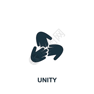 Unity 图标 用于模板 网络设计和信息图的单色简单图标背景图片
