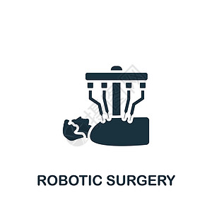 芬奇机器人外科图标 用于模板 网络设计和信息图的单色简单图标设计图片