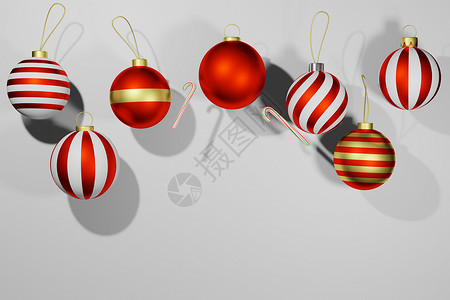 圣诞节悬浮导航3d 展示Xmas装饰品在圣诞节主题下闪亮的舞会节日背景新年飞行主义者奢华问候金子丝带极简问候语背景