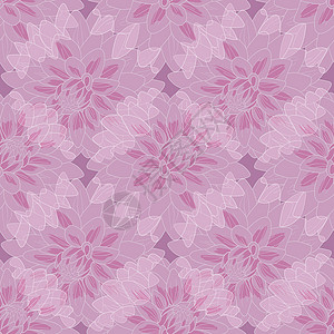 紫色的菊花无缝无缝花卉模式 半透明菊花设计插画