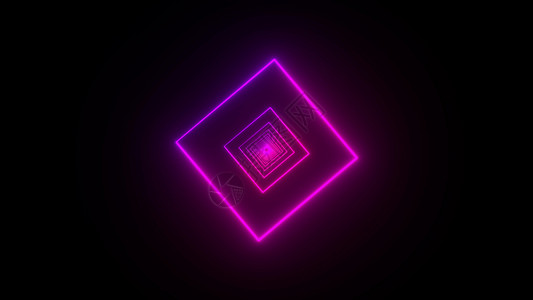 紫色矩形花边框紫光亮隧道俱乐部辉光技术照明紫外线飞行走廊射线电子框架背景