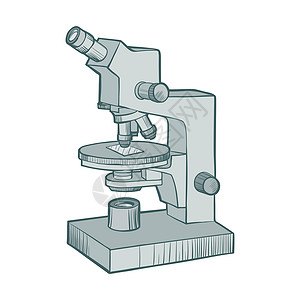 显微镜卡通单色等距设计 实验室和科学 研究和显微镜分离 生物显微镜 实验室设备 科学教育仪器矢量图背景图片