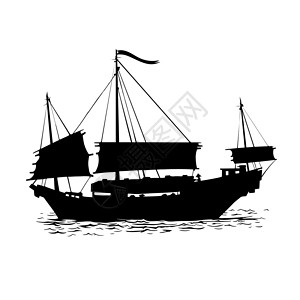 旅游运输船的航向帆插画