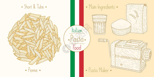 格雷佛尔帕斯塔食用意大利食品管帕斯塔彭 配料和设备设计图片