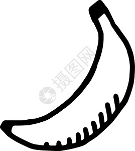 画剪贴画香蕉手画的图标与白色背景隔绝 水果卡通矢量插图设计图片