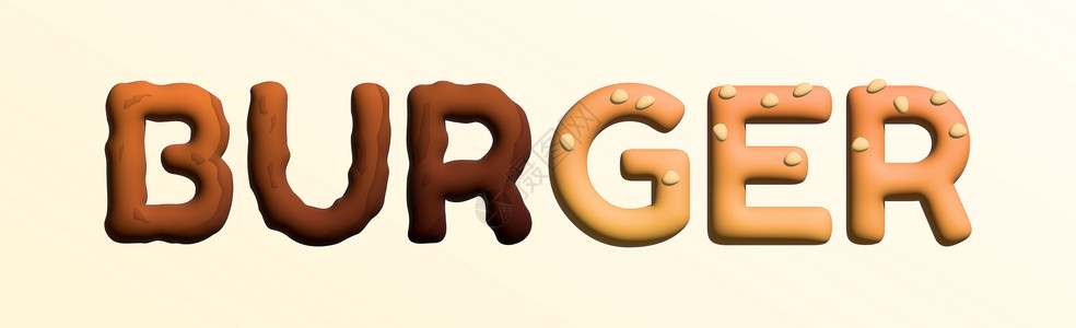 汉堡标签BBERGER的文字格式化为汉堡 品牌 标签或广告的现代设计  3D图像沙拉刻字商业炙烤菜单艺术面包木板书法食物背景