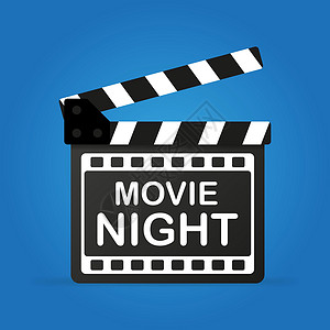 电影夜景插图 电影海报概念 电影院的班纳设计摄影技术相机视频磁带横幅乐趣食物娱乐制作背景图片