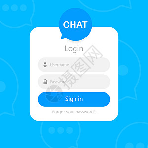 登录窗体图标 登录窗体页面 聊天授权 矢量插图网络互联网密码按钮用户技术成员网页电脑窗户背景图片