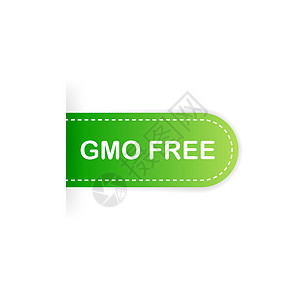 GMO免费绿色丝带 矢量说明背景图片