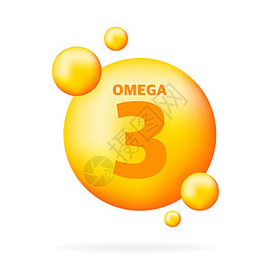 高钙鱼油营养有线性 OMEGA 3 为健康起见 以透明背景隔离 矢量说明饮食标签皮肤补充贴纸水滴营销市场插图治疗插画
