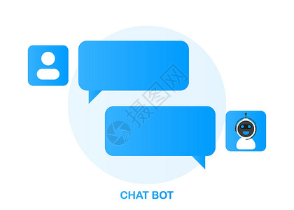 Chatbot 图标概念 聊天bot或Shadbot 网站或移动应用程序的机器人虚拟协助讲话短信网络智力用户信使技术社会界面顾客背景图片