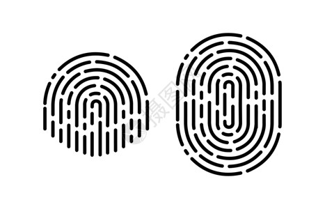 指纹开锁触摸身份  矢量插图 用白色背景隔离的指纹扫描手机技术安全识别电话生物界面扫描器打印设计图片