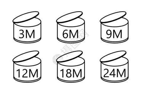 过期图标打开图标集后的时间段 化妆品或其他 矢量图标插画