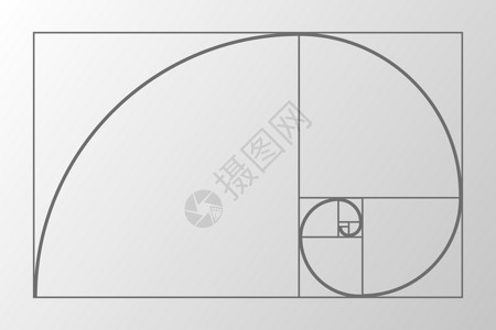 灰色背景的金比摘要说明 艺术黄金 螺旋图案 线画 矢量图解比率漩涡天才作品三角形长方形顺序辉光几何学数学背景图片