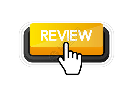 评论家带有黄色评论 3D 按钮的图标 用于网络营销设计的白色背景 平面设计 社交媒体元素 白色背景 矢量图设计图片