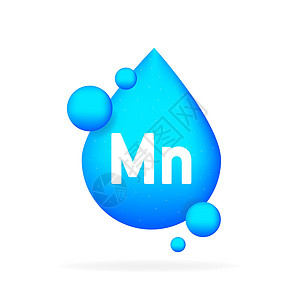 微量营养素MN 蓝色蓝闪光药丸胶囊图标插画