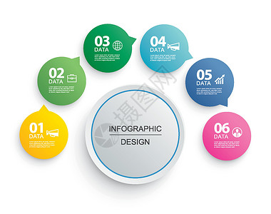 edius6模板带有 6 个数字数据模板的圆形时间轴 矢量插图抽象背景按钮小册子横幅日程广告标签传单信息商业推介会设计图片