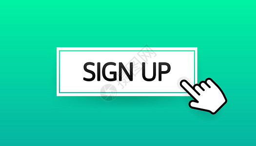 会员登录用于网络营销设计白背景上的绿色签名按钮的图标 社交媒体元素 矢量插图设计图片