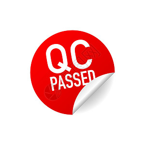 Qc 通过了 适合任何用途的出色设计 Qc通过了 矢量图 勾选图标 勾选图标橡皮检查商业贴纸徽章海豹质量控制标签产品横幅背景图片