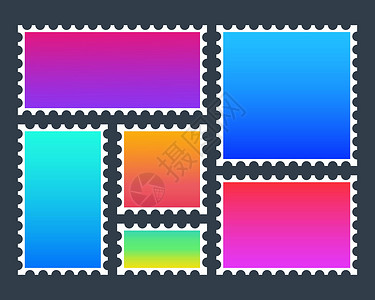 复古包邮邮戳现代彩色邮票 任何用途的伟大设计 矢量图标设计图片