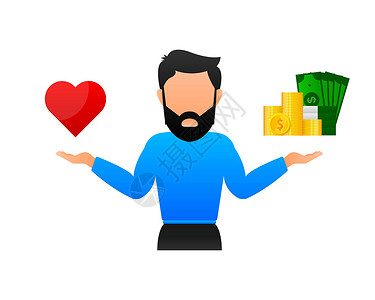 爱情和钱素材金钱与爱情 任何目的的伟大设计 矢量 插图设计图片