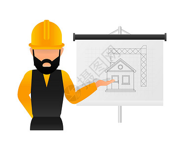 建筑师看时间建筑 任何目的的伟大设计 等距矢量图 平面矢量图插画