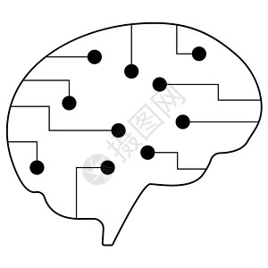 抓取人工画出人工智能大脑 电子神经连接器 (掌声)设计图片