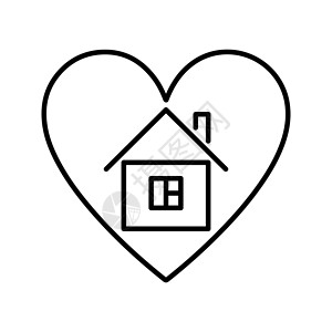 家庭心脏部位 科罗纳病毒检疫 呆在家里概念 保护 Covid-19 最小矢量插画