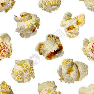无缝模式爆米花 白色背景上的爆米花 图案玉米食物流行音乐甜点背景图片