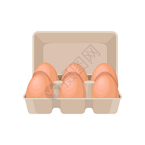 盒子里鸡蛋卡通风格的鸡蛋插画