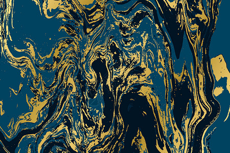 矢量大理石蓝色和金质背景奢华花纹大理石纹液体石头矿物墙纸绘画靛青背景图片