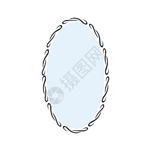 镜像图标模板矢量镜子婴儿沙龙玻璃生日椭圆形女王反射框架边界背景图片