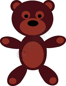 棕色玩具熊玩偶孤立的棕色泰迪熊矢量说明设计图片