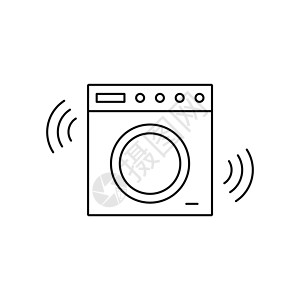 预付式消费振动式洗衣机的图标 矢量插画
