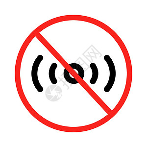 落客区无线电波和禁止的信号 没有无线电波 矢量设计图片