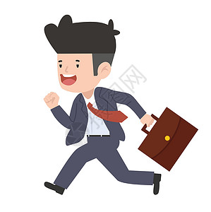 胡得有公文包的商务人士跑得很快公司速度职业会议时间工作商业员工跑步行动设计图片